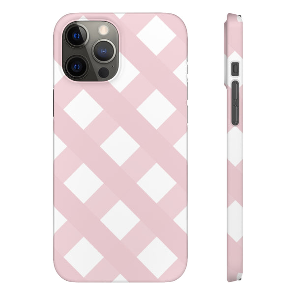 Gingham Blush + White Phone Case