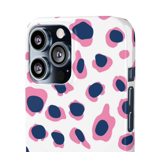 SLEEK Version Pretty Printing X Beautycounter Phone Case Preppy Leopard Navy + Pink Spots