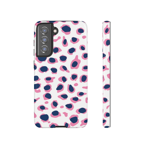 TOUGH Version Pretty Printing X Beautycounter Limited Edition Case Preppy Leopard Spots in Pink and Navy