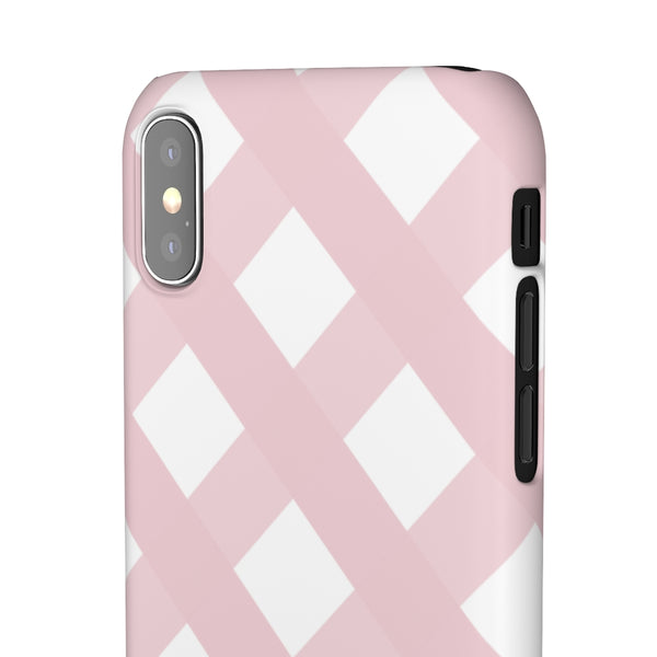 Gingham Blush + White Phone Case