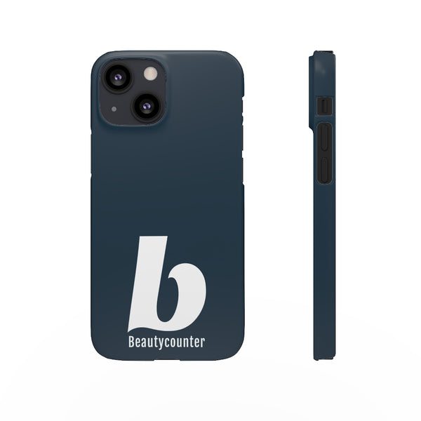 SLEEK Version Pretty Printing X Beautycounter Phone Case Navy with White Logo