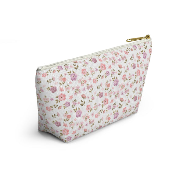 Preppy Floral Shabby Chic - Accessory Zip Pouch Available in Two Sizes