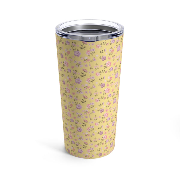Preppy Disty Floral Tumbler in Yellow Tumbler Drink stays cool 20oz Loveshackfancy Inspired