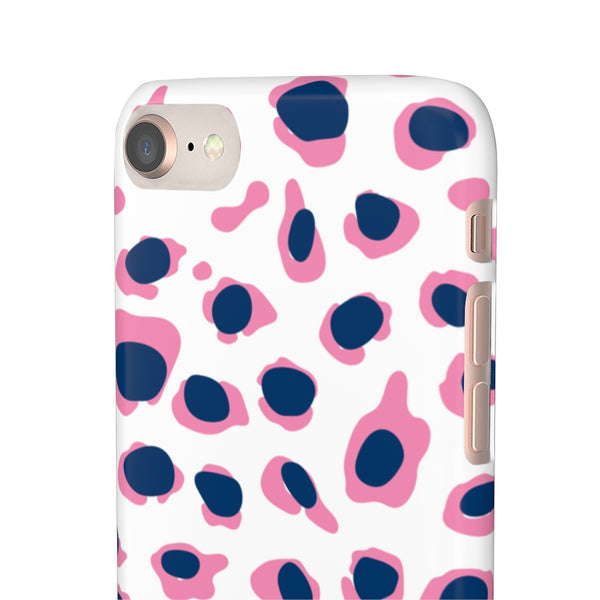 SLEEK Version Pretty Printing X Beautycounter Phone Case Preppy Leopard Navy + Pink Spots