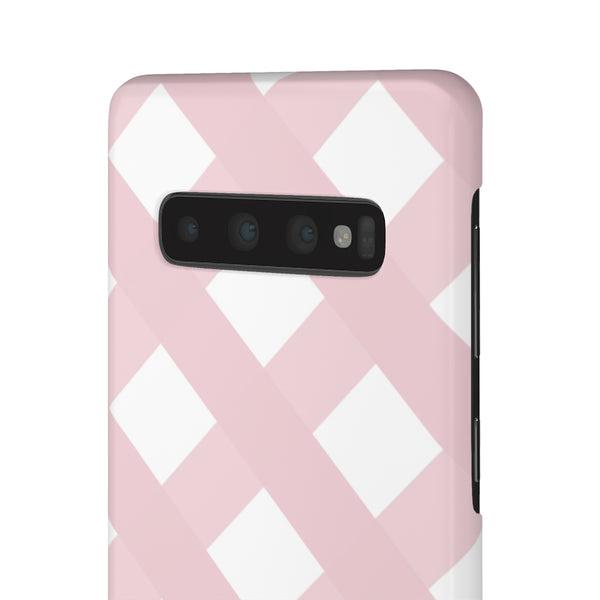 Gingham Blush + White Phone Case