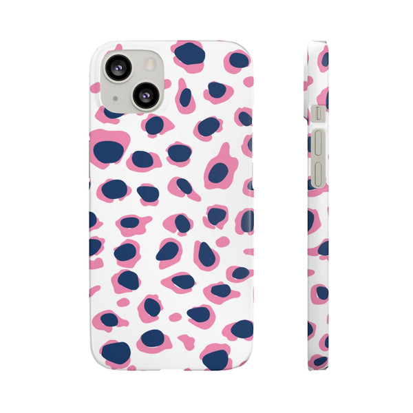 SLEEK Version Pretty Printing X Beautycounter Phone Case Preppy Leopard Navy + Pink Spots