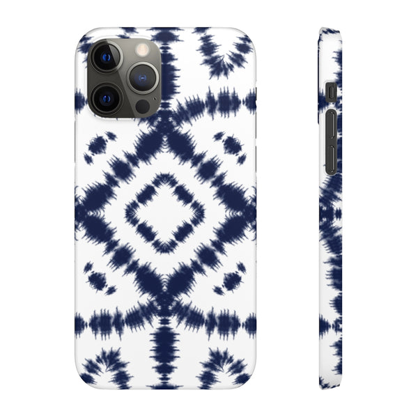 Shibori Navy + White Phone Case