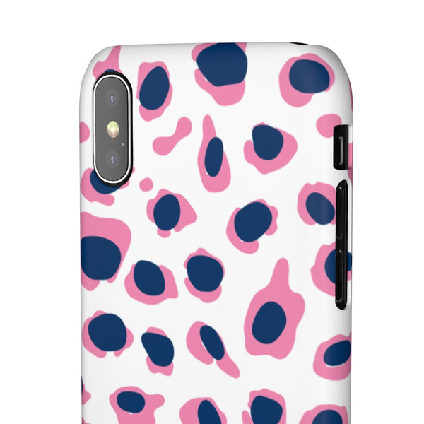 SLEEK Version Pretty Printing X Beautycounter Phone Case Preppy Leopard Navy + Pink Spots