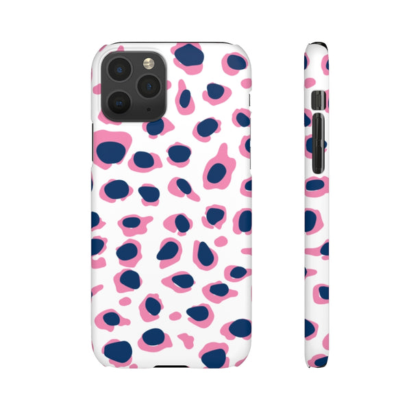 SLEEK Version Pretty Printing X Beautycounter Phone Case Preppy Leopard Navy + Pink Spots