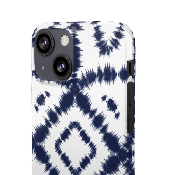 Shibori Navy + White Phone Case