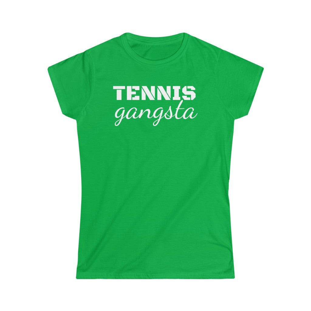 Tennis Gangsta short sleeve tee shirt, White logo, more T-shirt colors available