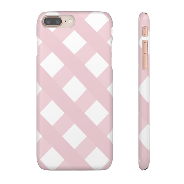 Gingham Blush + White Phone Case