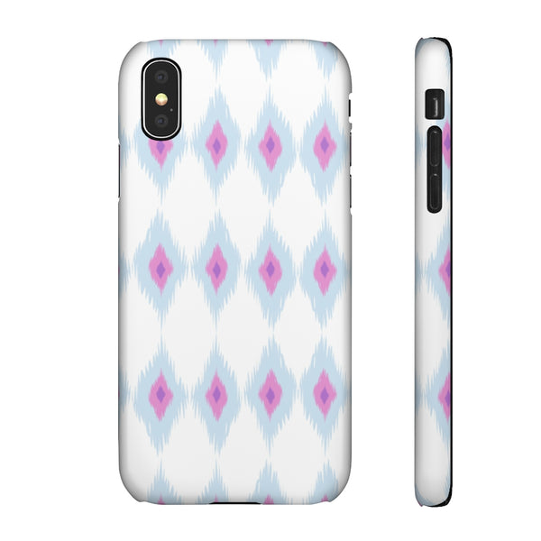 Chic Ikat Aqua + Pink Phone Case
