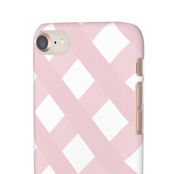 Gingham Blush + White Phone Case