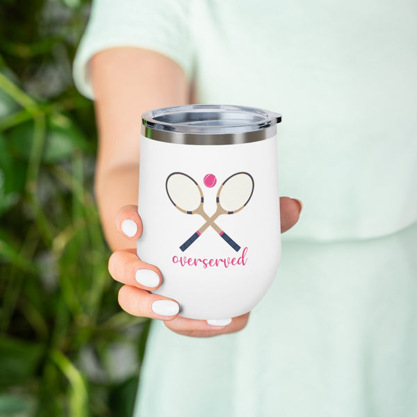 12oz hot & cold insulated tumbler Overserved Tennis gift