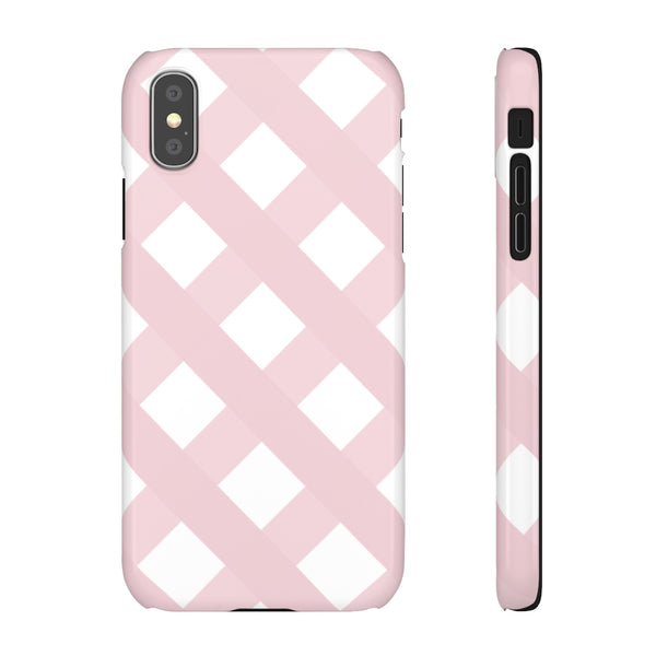 Gingham Blush + White Phone Case
