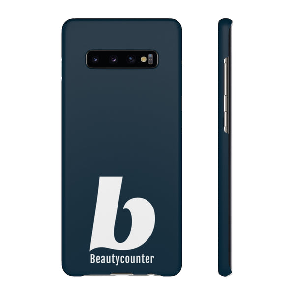 SLEEK Version Pretty Printing X Beautycounter Phone Case Navy with White Logo