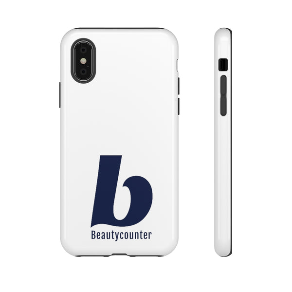 TOUGH Version Pretty Printing X Beautycounter Limited Edition Case White with navy logo