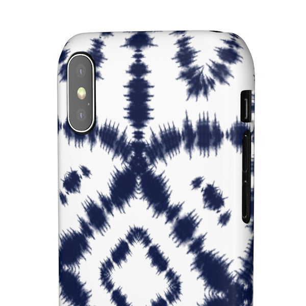 Shibori Navy + White Phone Case