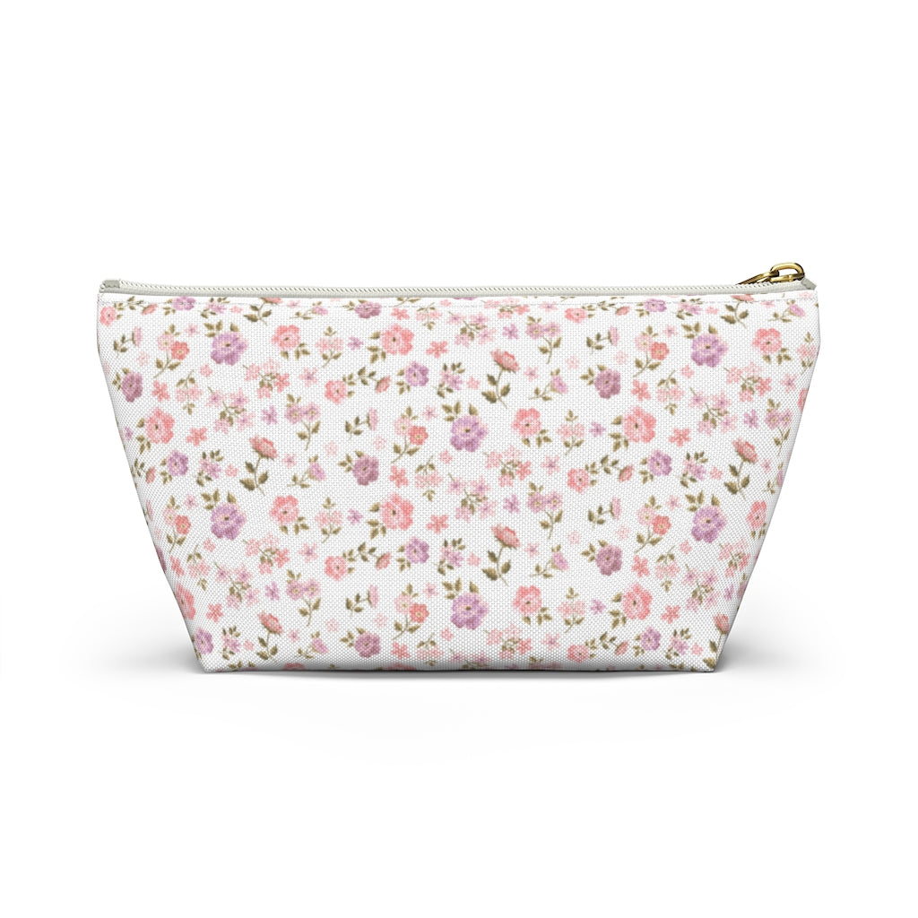 Preppy Floral Shabby Chic - Accessory Zip Pouch Available in Two Sizes