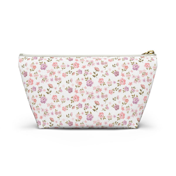 Preppy Floral Shabby Chic - Accessory Zip Pouch Available in Two Sizes