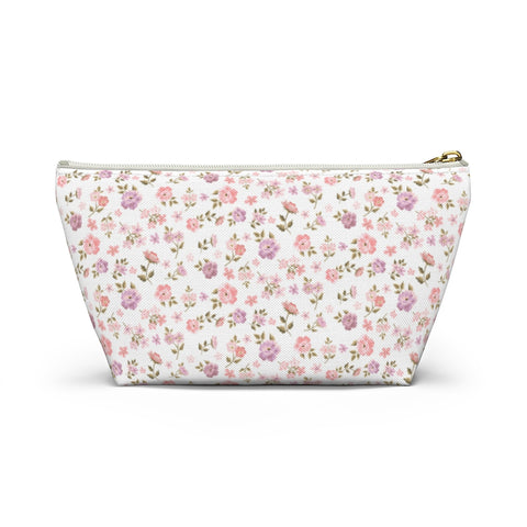 Preppy Floral Shabby Chic - Accessory Zip Pouch Available in Two Sizes