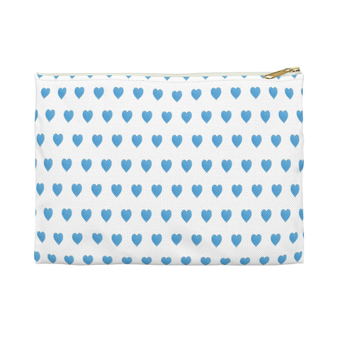Preppy Hearts Watercolor Blue - Accessory Pouch Available in Two Sizes