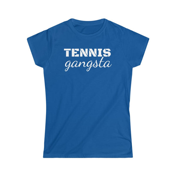 Tennis Gangsta short sleeve tee shirt, White logo, more T-shirt colors available