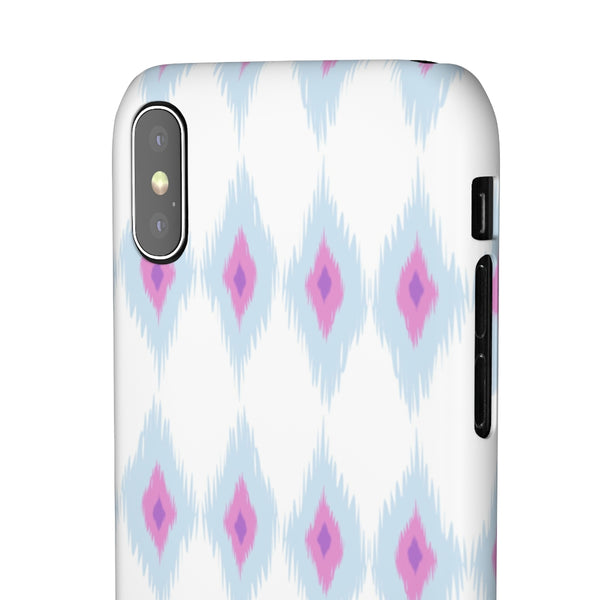 Chic Ikat Aqua + Pink Phone Case