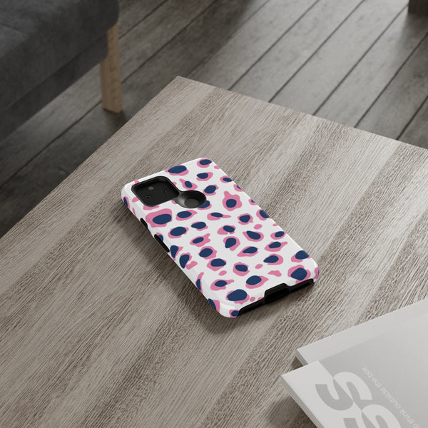 TOUGH Version Pretty Printing X Beautycounter Limited Edition Case Preppy Leopard Spots in Pink and Navy