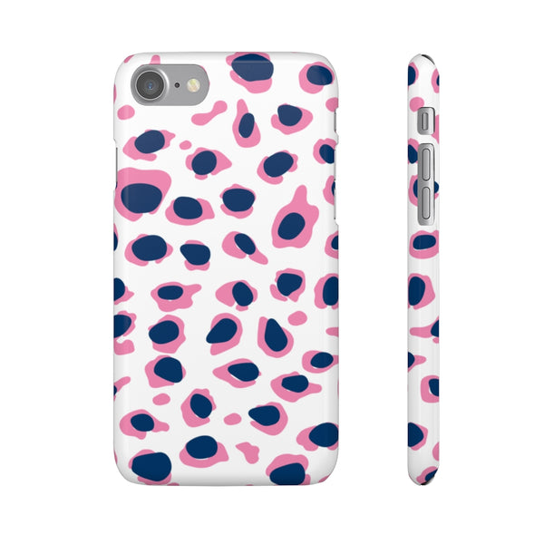 SLEEK Version Pretty Printing X Beautycounter Phone Case Preppy Leopard Navy + Pink Spots