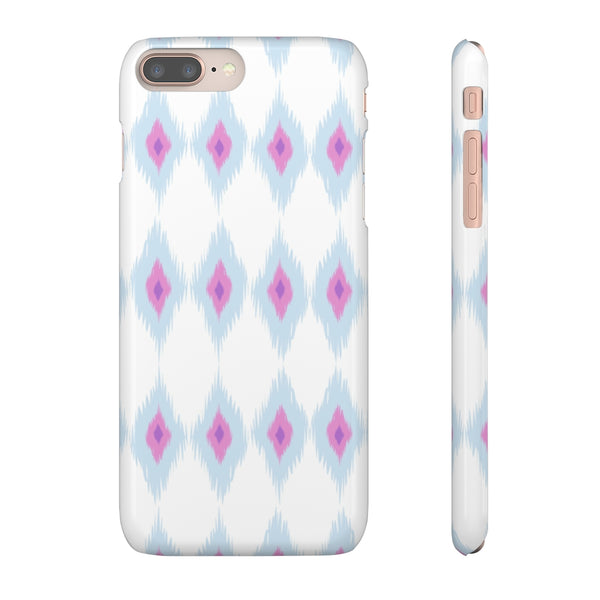 Chic Ikat Aqua + Pink Phone Case