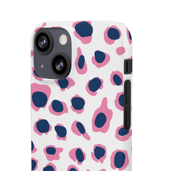 SLEEK Version Pretty Printing X Beautycounter Phone Case Preppy Leopard Navy + Pink Spots