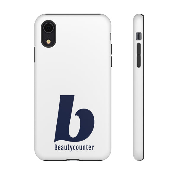 TOUGH Version Pretty Printing X Beautycounter Limited Edition Case White with navy logo