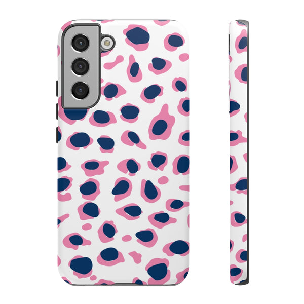 TOUGH Version Pretty Printing X Beautycounter Limited Edition Case Preppy Leopard Spots in Pink and Navy