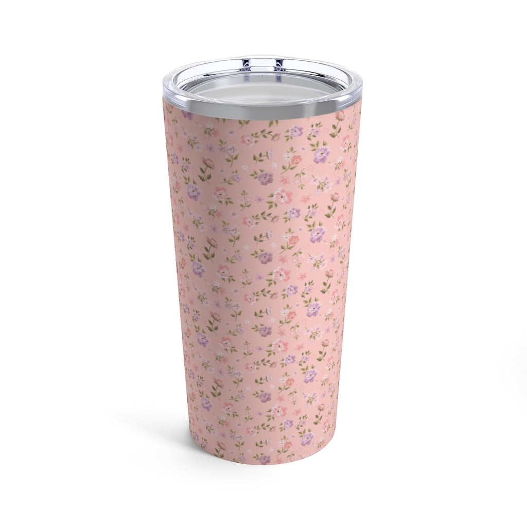 Preppy Disty Floral Tumbler in Pink Tumbler Drink stays cool 20oz Loveshackfancy Inspired
