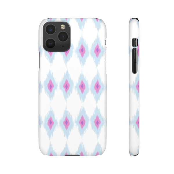 Chic Ikat Aqua + Pink Phone Case