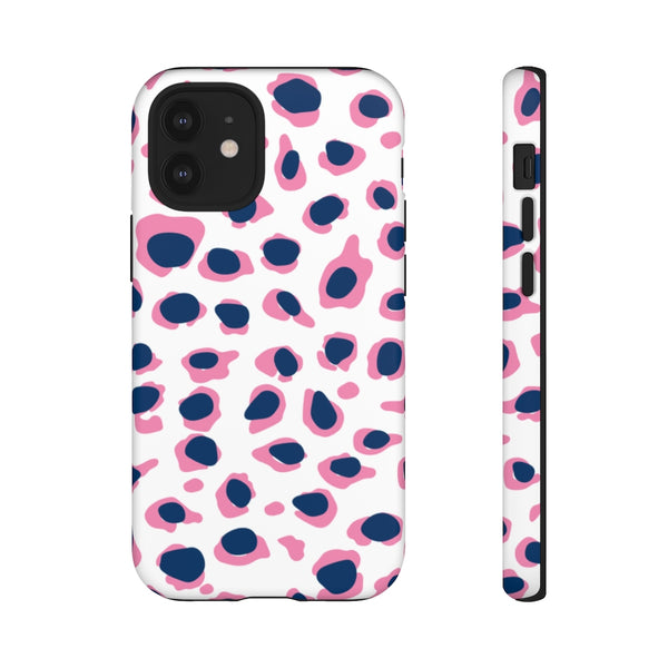 TOUGH Version Pretty Printing X Beautycounter Limited Edition Case Preppy Leopard Spots in Pink and Navy