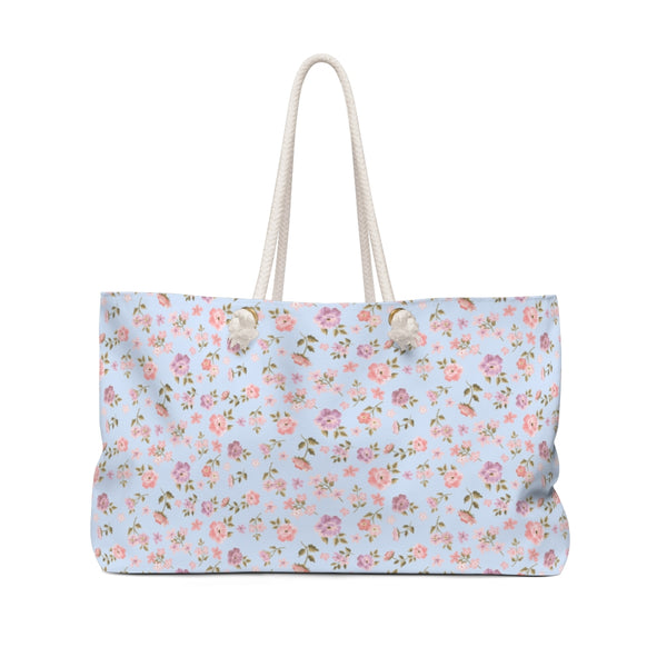 Tote for Pool, Beach, Boat with Rope Handles - Ditsy Floral Loveshackfancy Inspired Shabby Chic Blue