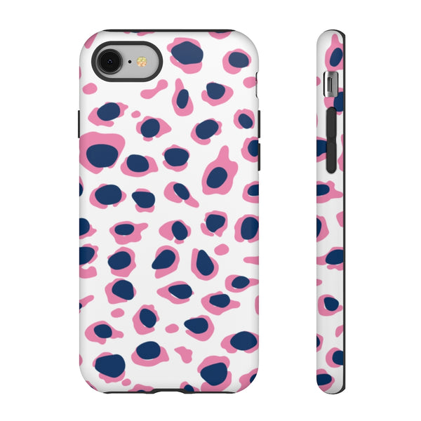 TOUGH Version Pretty Printing X Beautycounter Limited Edition Case Preppy Leopard Spots in Pink and Navy