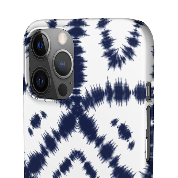 Shibori Navy + White Phone Case