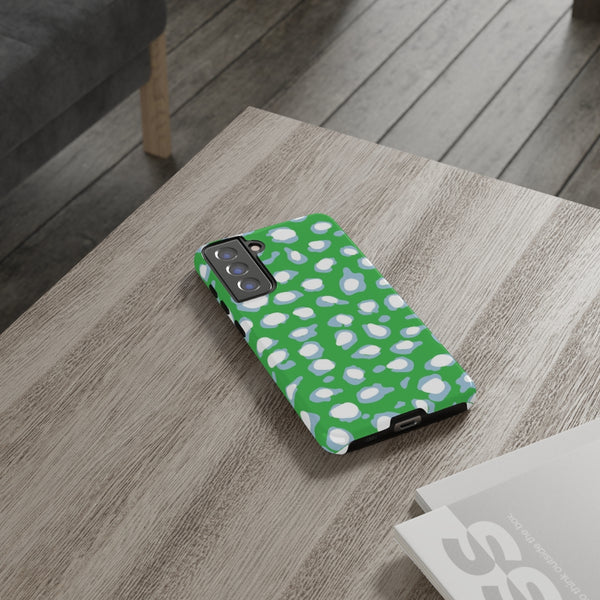 TOUGH Cases Pretty Printing X Beautycounter Limited Edition Case Preppy Leopard Spots Green