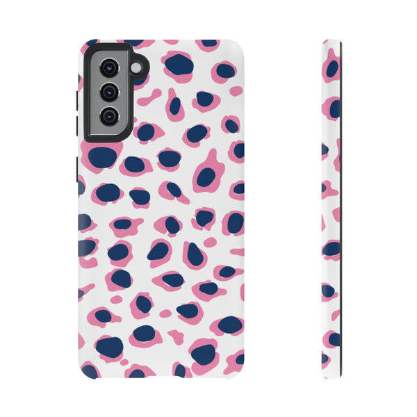 TOUGH Version Pretty Printing X Beautycounter Limited Edition Case Preppy Leopard Spots in Pink and Navy