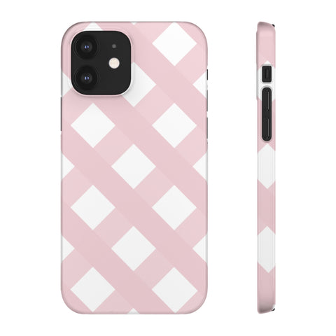 Gingham Blush + White Phone Case