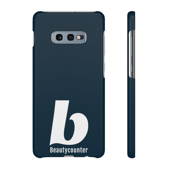SLEEK Version Pretty Printing X Beautycounter Phone Case Navy with White Logo