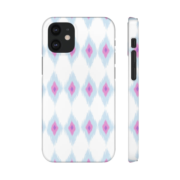 Chic Ikat Aqua + Pink Phone Case