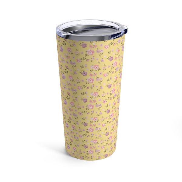 Preppy Disty Floral Tumbler in Yellow Tumbler Drink stays cool 20oz Loveshackfancy Inspired