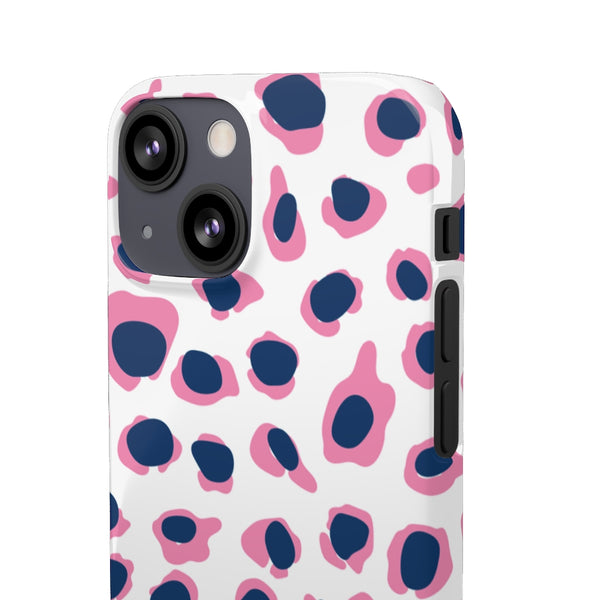 SLEEK Version Pretty Printing X Beautycounter Phone Case Preppy Leopard Navy + Pink Spots