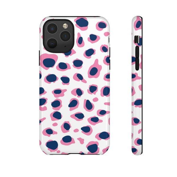 TOUGH Version Pretty Printing X Beautycounter Limited Edition Case Preppy Leopard Spots in Pink and Navy