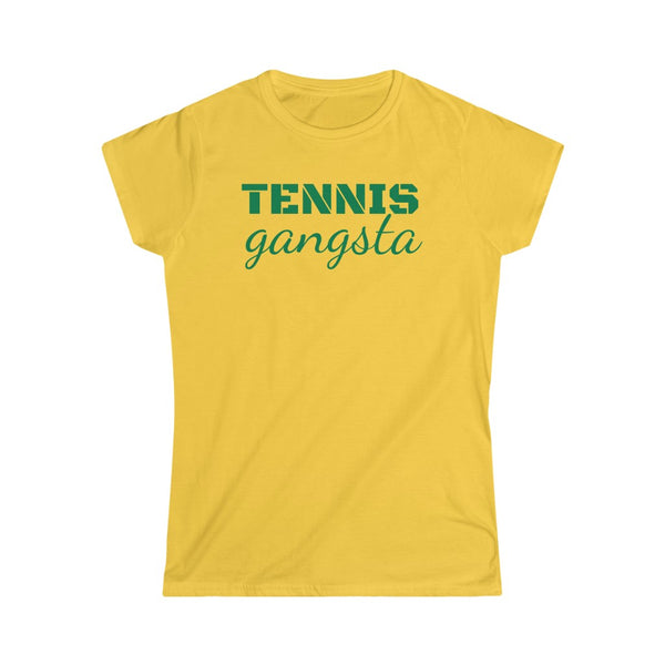 Tennis Gangsta short sleeve tee shirt, Green letters, click form more T shirt colors